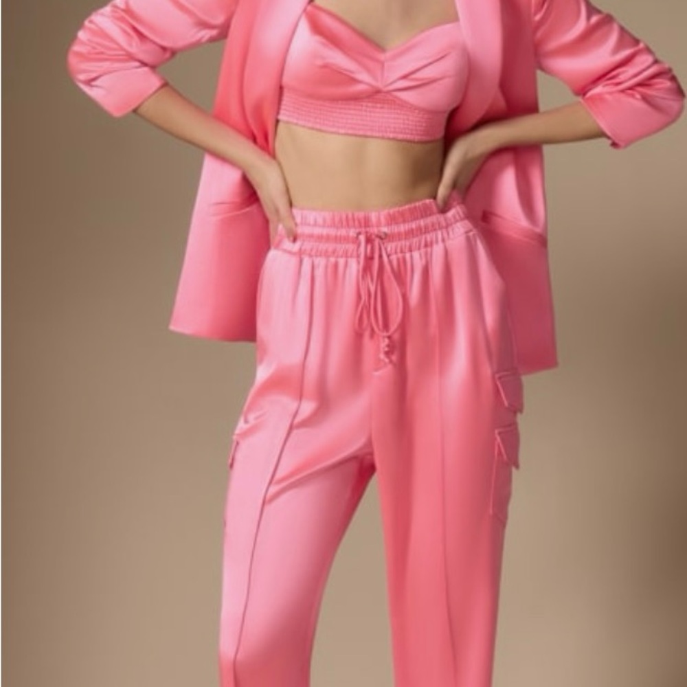 Cinq a Sept Size Small Pink Women's Satin Pants